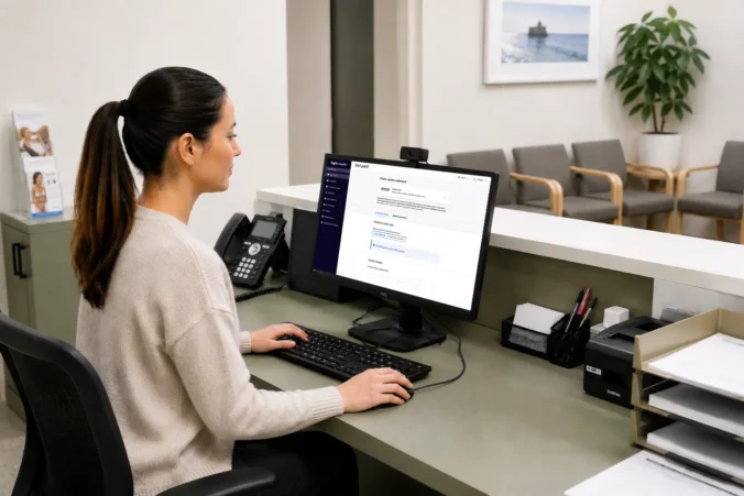 GP Clinic practice manager processing a claim from the practice browser via Tyro Health Online